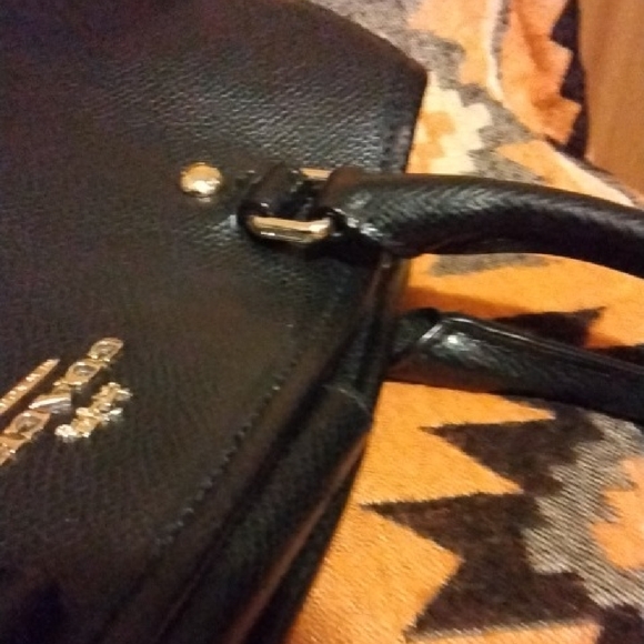 Coach Black Leather "Margot" Satchel Bag - Picture 11 of 13